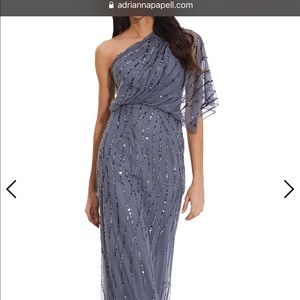 Adrianna Papell Draped One Shoulder Dress